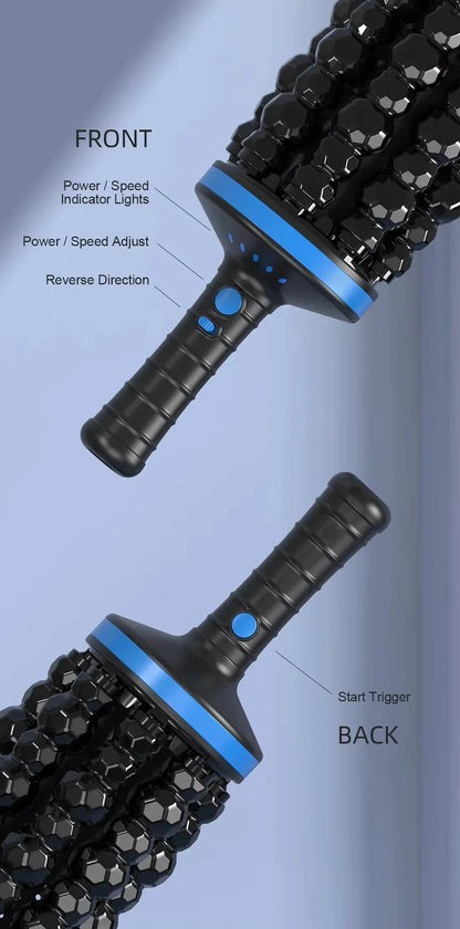 Cordless 360° Roller Body Massager — Rechargeable Percussive Vibrator for Muscle Relaxation, Back, Foot & Leg Therapy