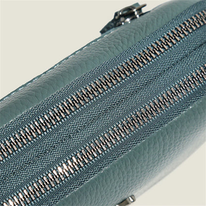 Luxury Genuine Leather Women's Crossbody Bag – Solid Color Shoulder Bag, Clutch & Messenger Purse