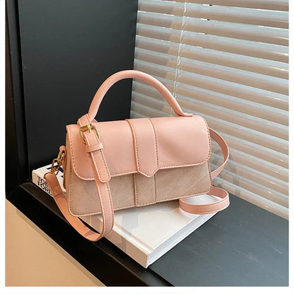 PU Leather Shoulder Bag for Women – Fashion Crossbody Vintage Underarm Square Satchel Handbag (Black)