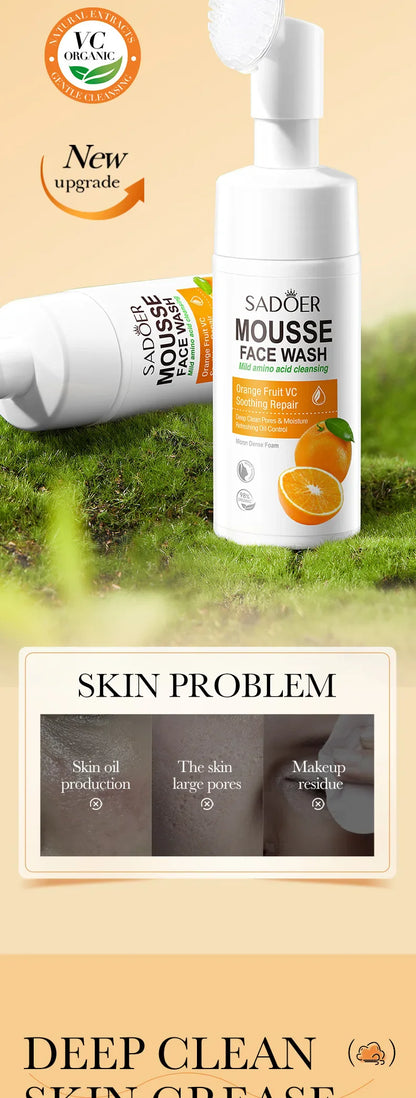 SAODER Fruits Facial Cleanser – Moisturizing & Hydrating Face Wash Foam with Massage for Skincare