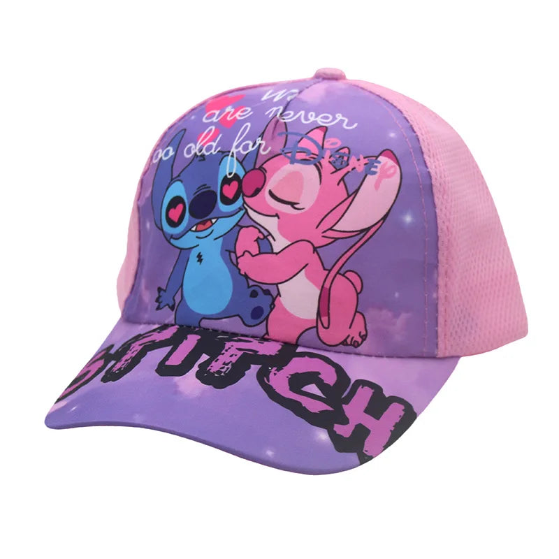 Kids Anime Stitch Mesh Baseball Cap – Kawaii Lilo & Stitch Angel Sun Hat for Outdoor Travel & Gifts
