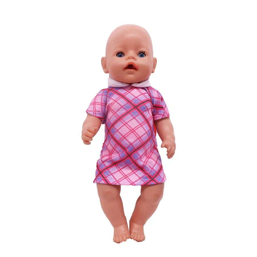 18-Inch Doll Nightdress Outfit — Purple Series Clothes for American & 43CM Baby Dolls, Our Generation Doll Gift