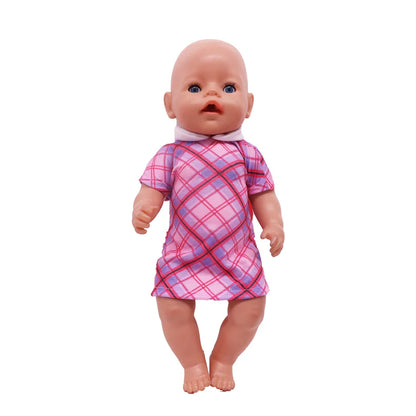 18-Inch Doll Nightdress Outfit — Purple Series Clothes for American & 43CM Baby Dolls, Our Generation Doll Gift