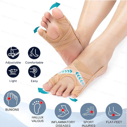 Adjustable Hallux Valgus Bunion Corrector — Big Toe Separator & Foot Straightener Sock for Pedicure & Thumb Correction