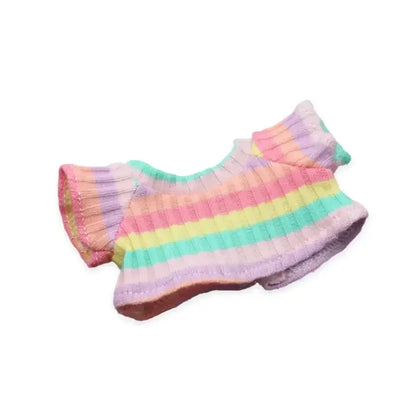 Labubu Idol Doll Clothes Set – T-Shirt & Denim Shorts Outfit for 17cm Labubu & 10cm Cotoon Dolls, Doll Accessories