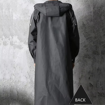 Black Waterproof Hooded Raincoat – Thickened Unisex Rain Poncho for Outdoor Hiking, Fishing & Travel Protection Gear