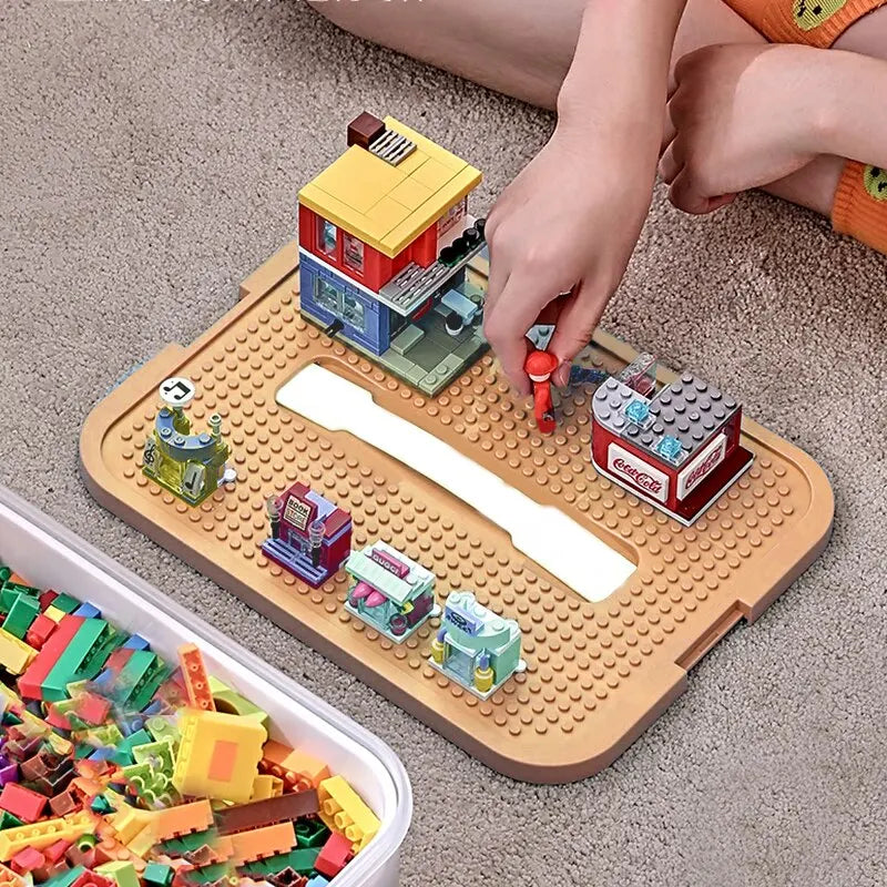 Stackable Building Blocks Toy Storage Box for Kids – Brick-Shaped Plastic Container with Lid – Toy Organizer & Sundries Bin