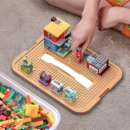 Stackable Building Blocks Toy Storage Box for Kids – Brick-Shaped Plastic Container with Lid – Toy Organizer & Sundries Bin