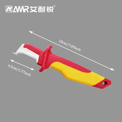 Electrician Insulated Cable Stripping Knife — Straight, Curved & Hook Fixed Blade Wire Stripper Hand Tool