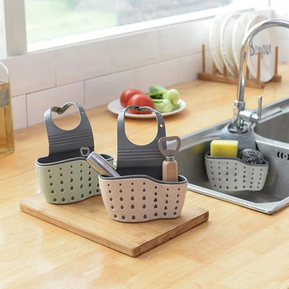 Double-Layer Hanging Sink Bag — Kitchen Rack & Faucet Sponge Holder Storage Basket