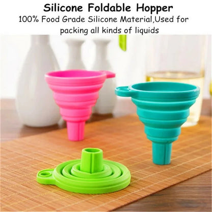 Folding Silicone Engine Funnel - Automotive & Home Use Liquid Funnel for Detergent & Tools