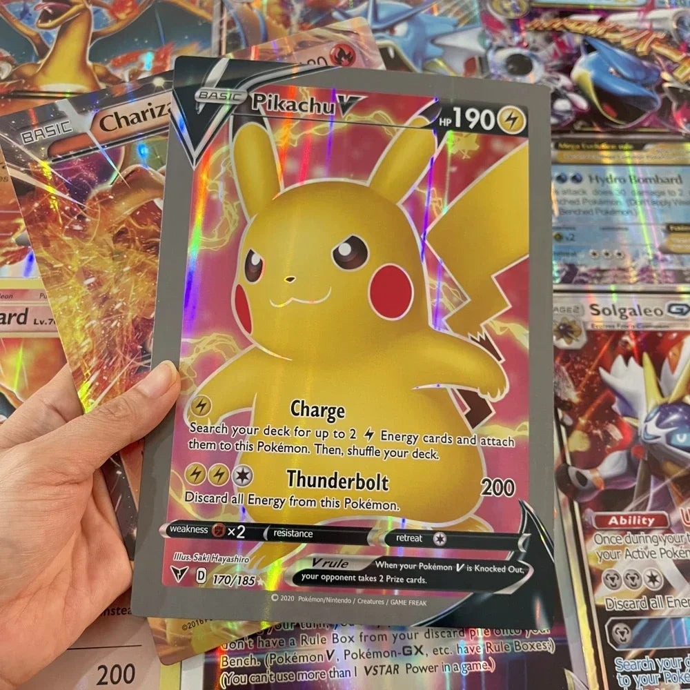 2024 Oversized Pokémon Cards – 30pcs Jumbo VMAX, VSTAR, GX, Arceus, Pikachu & Charizard Super Shiny Rare Cards for Birthday Gifts