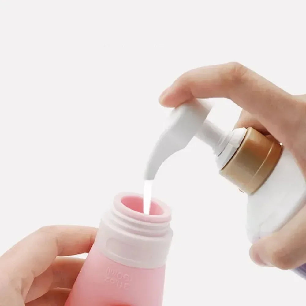 3/4 Pcs 60ml Travel Refillable Silicone Bottles - Empty Lotion, Shampoo & Cosmetic Squeeze Containers for Makeup