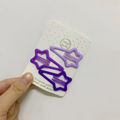 3PCS Candy Color BB Hair Clips – Y2K Star Heart Rectangle Metal Snap Barrettes for Girls & Women Cute Hair Accessories