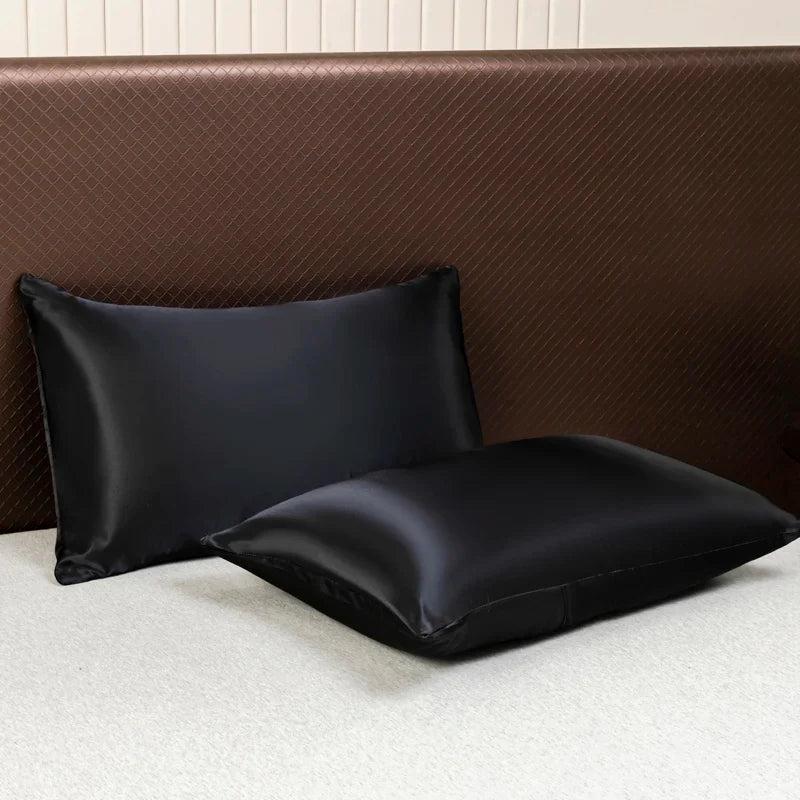 Silky Satin Bed Sheet Set for Summer – Ice Cooling Flat Sheet with Pillowcase, Single/Queen/King Sizes