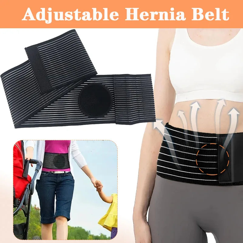 Umbilical Hernia Support Belt – Abdominal Binder Brace with Support Pad for Pain Relief & Post-Surgery Comfort for Men & Women