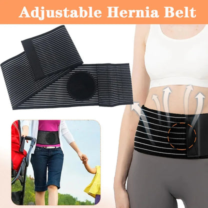 Umbilical Hernia Support Belt – Abdominal Binder Brace with Support Pad for Pain Relief & Post-Surgery Comfort for Men & Women