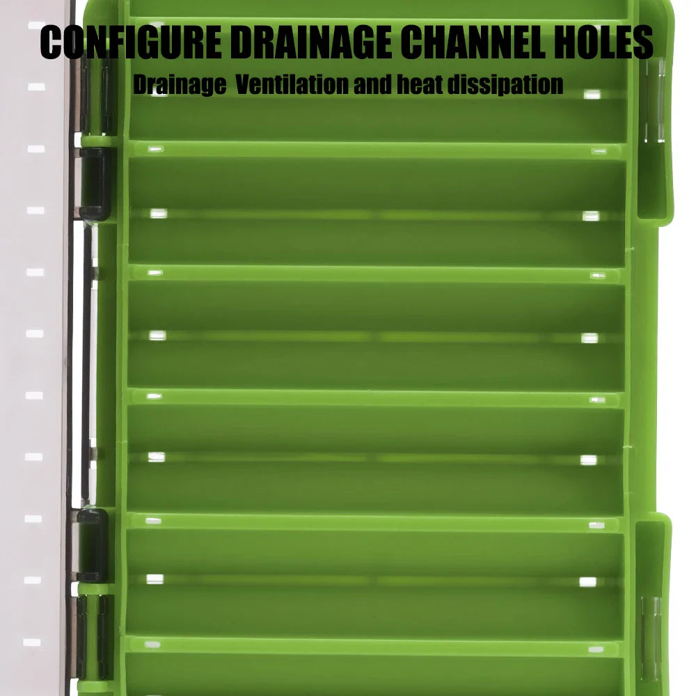 Fishing Tackle Box – 14 Compartment Double-Sided Storage Case for Lures, Hooks & Accessories, Fishing Tool Organizer