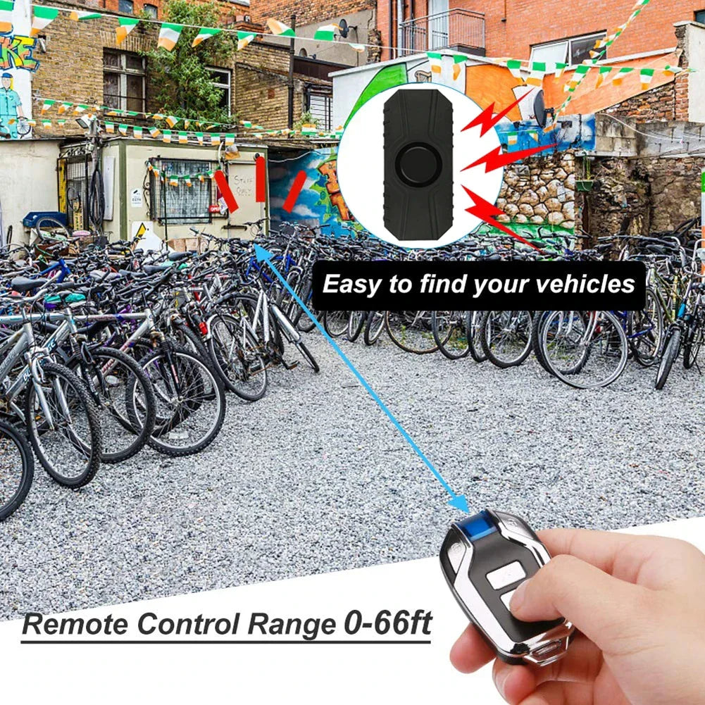 Waterproof Bike and Motorcycle Alarm - USB Chargeable, Electric Bicycle Security with Anti-Loss Wireless Remote Control and Vibration Detector
