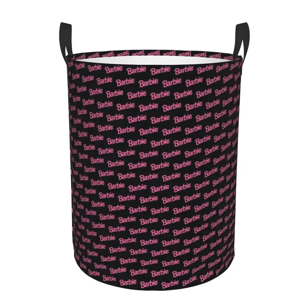 Custom Barbie Logo Laundry Basket – Collapsible Large Capacity Clothes Storage Bin, Disney Baby Hamper