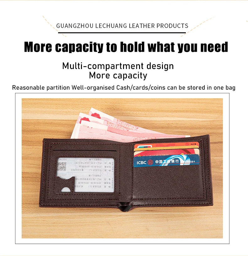 Mini Slim Zipper Card Wallet for Men — Portable Ultra-Thin Black Purse for ID, Bank & Credit Cards