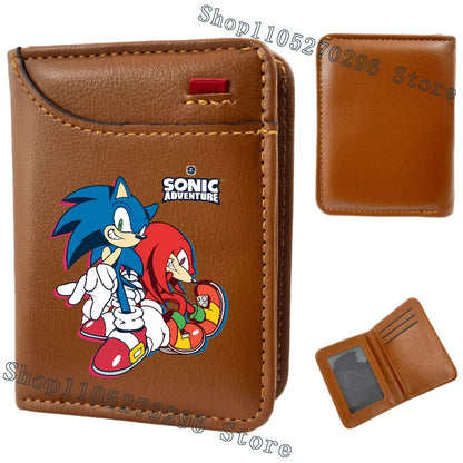 Sonic & Shadow Cartoon Wallet – Anime Multi-Card Vertical Holder, Portable Slim Card Pack, 2026 New Fashion Gift Wallet