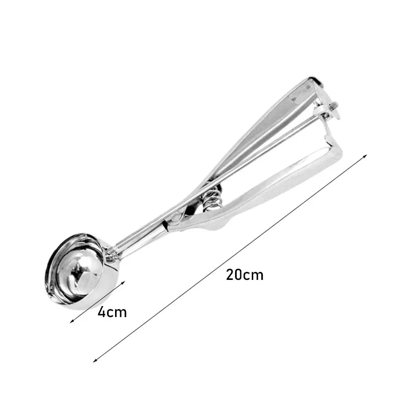 Multi-Style Stainless Steel Ice Cream Scoop Ball Digger – Ice Cube Mold & Kitchen Tool for Easy Release and Home Use