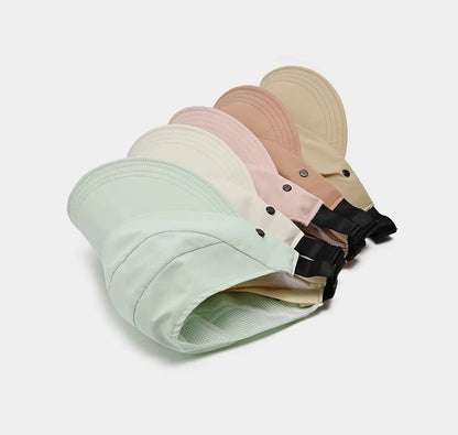 Women’s Quick-Dry Summer Cap – Lightweight Outdoor Visor with Mask Hanger and Sunscreen Protection