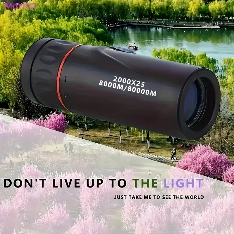 2025 2000X25 HD Monocular Telescope – Compact Portable Monocular for Travel, Hiking, Camping, Bird Watching, Fishing & Stargazing