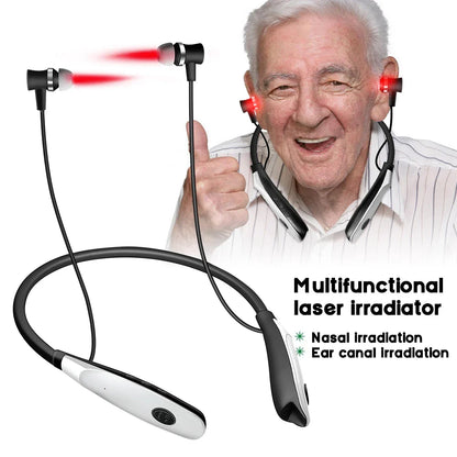 Laser Therapy LLLT for Ear Tinnitus – 650nm Red Light Hanging Neck Physiotherapy for Otitis Media, Rhinitis & Sinusitis