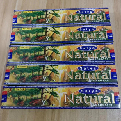 5 Box NAG Champa Satya Incense Collection – Handmade Sticks with Refreshing Medicinal Aromas for Home Fragrances