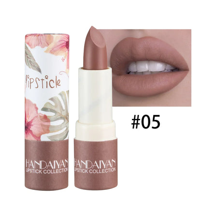 Rose Pink Nude Matte Velvet Lipstick – Long-Lasting, Non-Stick Cup, Waterproof, Sexy Lipsticks for Beauty Makeup