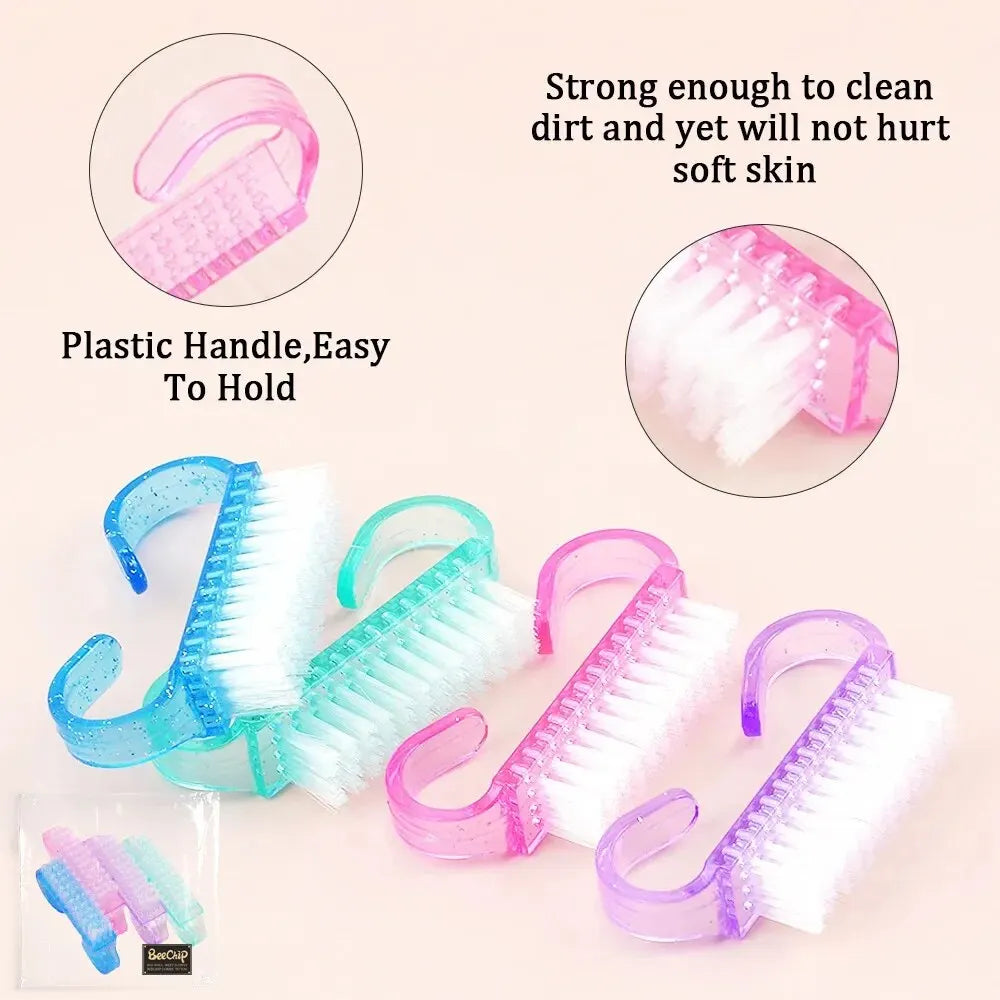 10 Pcs/Lot Acrylic Nail Brush Set: Manicure & Pedicure Soft Dust Removal - Nail Art Brushes & File Tools for Perfect Nail Care