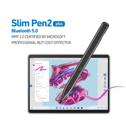 Slim Pen 2 Stylus for Microsoft Surface Pro 10/9/8 – 4096 Pressure Ink Pencil with Palm Rejection for Surface, HP, Dell, ASUS