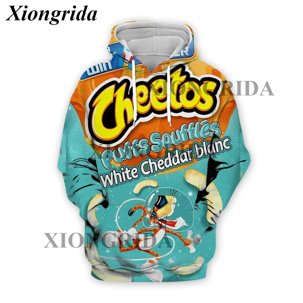 Novelty Hot Cheetos 3D Printed Hoodie — Unisex Harajuku Sweatshirt Pullover S-5XL