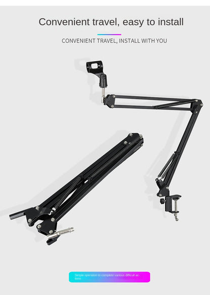 Adjustable Microphone Suspension Boom Arm Stand – Compatible with K669, K670, K658, K678, K690, Compact Mic Stand for Broadcasting