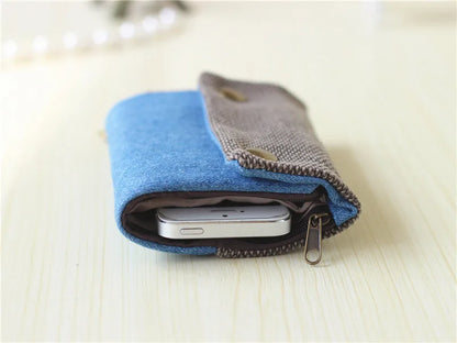 Women’s Canvas Cartoon Card Wallet – Foldable Key Organizer & Coin Purse, Small Pouch Money Bag for Girls 2024