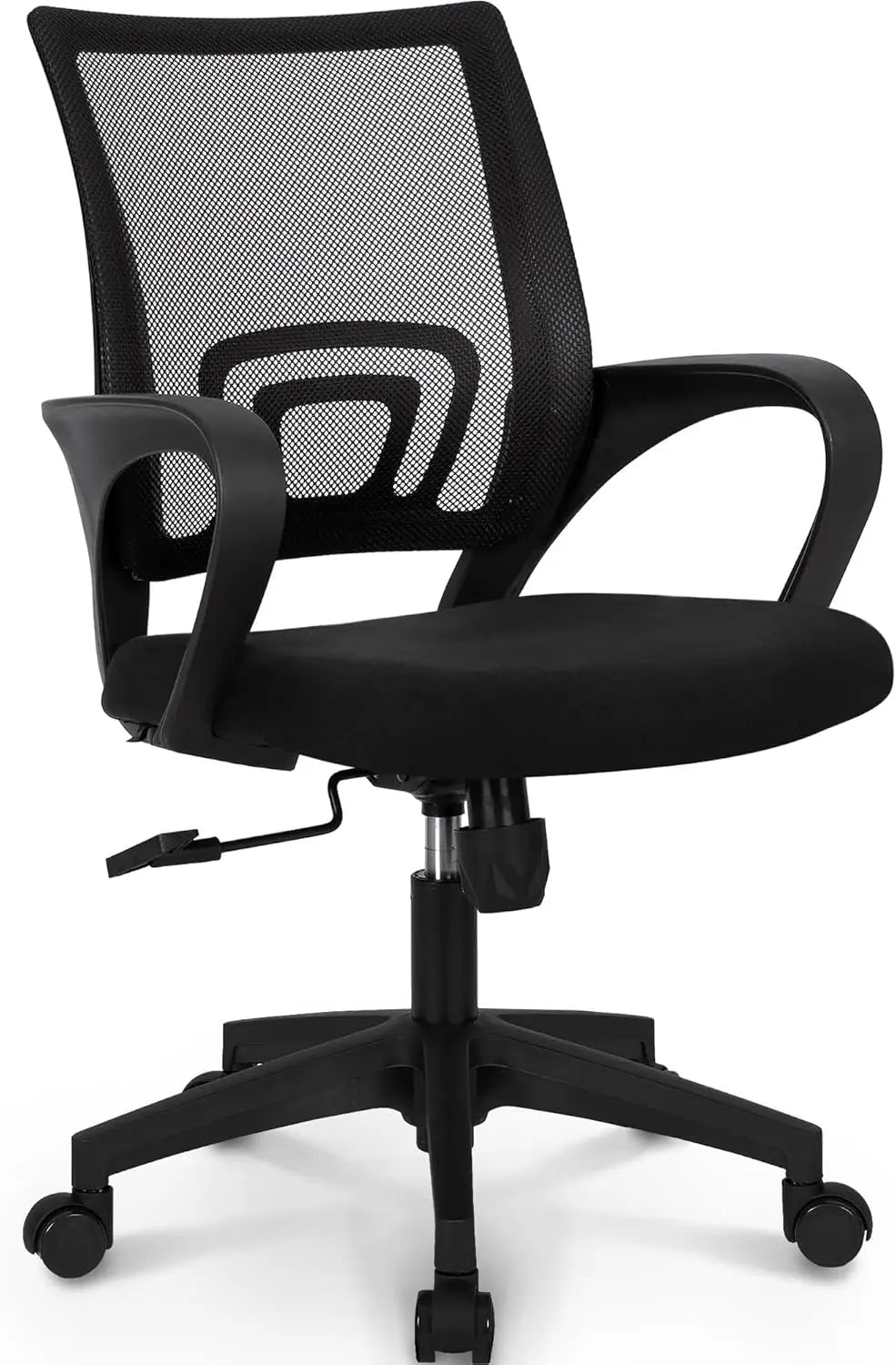Ergonomic Office Chair – Mid Back Desk Chair with Lumbar Support, Mesh Cushion, Adjustable Swivel & Rolling for Home & Gaming