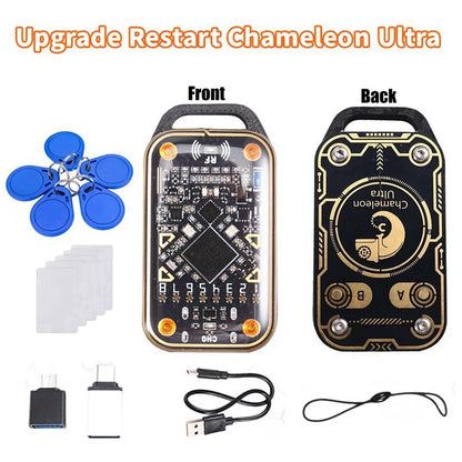Chameleon Ultra Upgrade Smart Card Emulator – RFID NFC 13.56MHz Reader + 5X UID Keychain, 125KHz Card Decoder & Duplicator