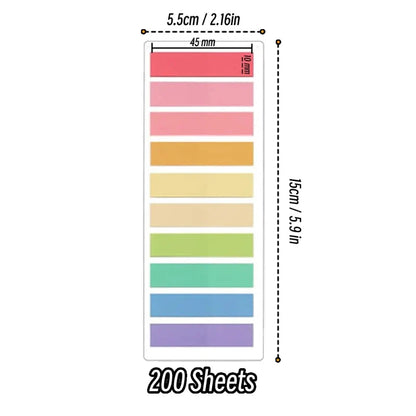 2400PCS Transparent Colorful Sticky Notes – Self-Adhesive Index Memo Pads for Office, School & Creative Stationery Use