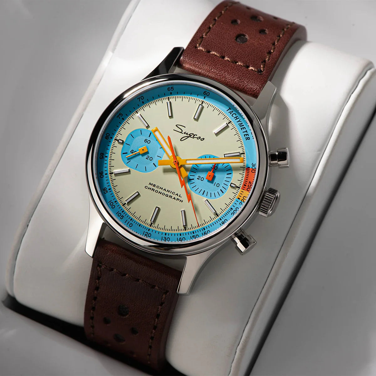 Sugess ST19 Pilot Chronograph Watch – Mechanical Racing 1963 Limited Edition, Sapphire Crystal, Military Style