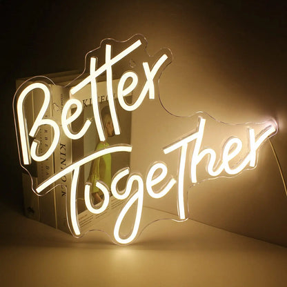 Better Together Neon LED Sign – Home, Wedding & Bar Wall Decor for Bedroom, Party & Gift