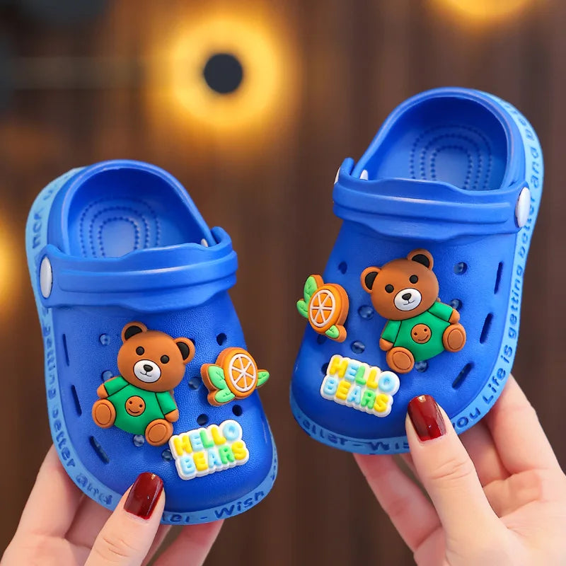 Kids Cartoon Summer Sandals - Soft Flat Heel Garden Shoes for Boys & Girls