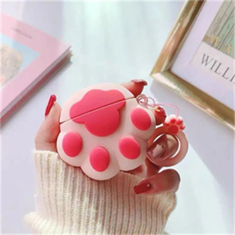 3D Cartoon Silicone Case for AirPods 4 (2024) & AirPods Pro 2/3 — Protective Earphone Charging Cover with Hook