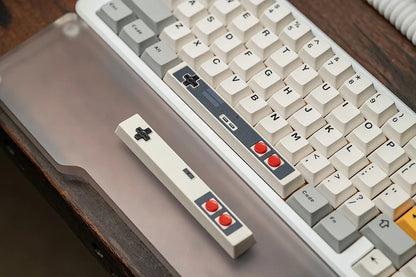 Retro Gamepad Keycap 6.25u Spacebar – Artisan ABS Keycap for MX Switches, Black & White for Mechanical Gaming Keyboards