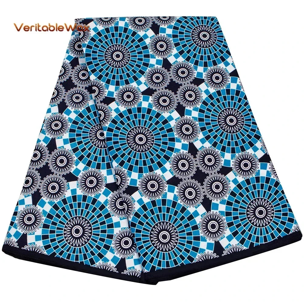 African Ankara Wax Print Fabric - 100% Cotton Real Wax African Patchwork Material for Dresses A-29
