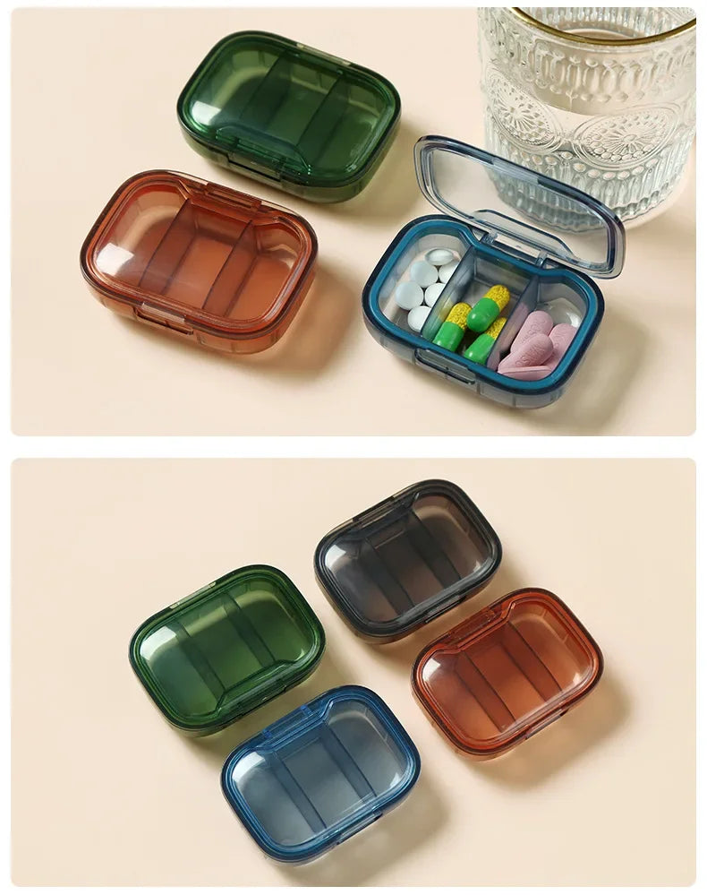 Mini Medicine Pill Box – Portable Drug Storage, Pills Dispenser & Organizer, Tablet Container Case