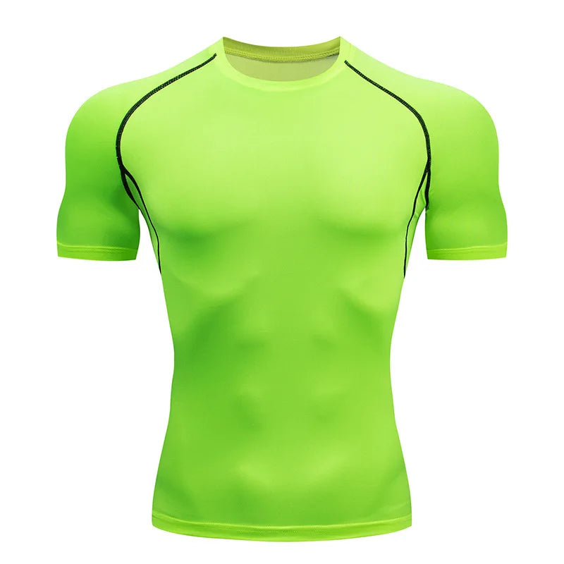 Men's Compression Running Shirt - Short Sleeve Quick Dry Fitness Training T-Shirt Gym Sportswear Top