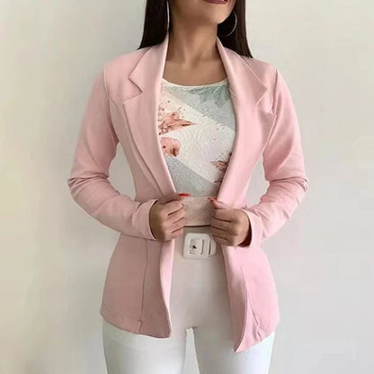 Women's Formal Blazer Jacket - Office Workwear Loose Fit Pocket Suit Coat