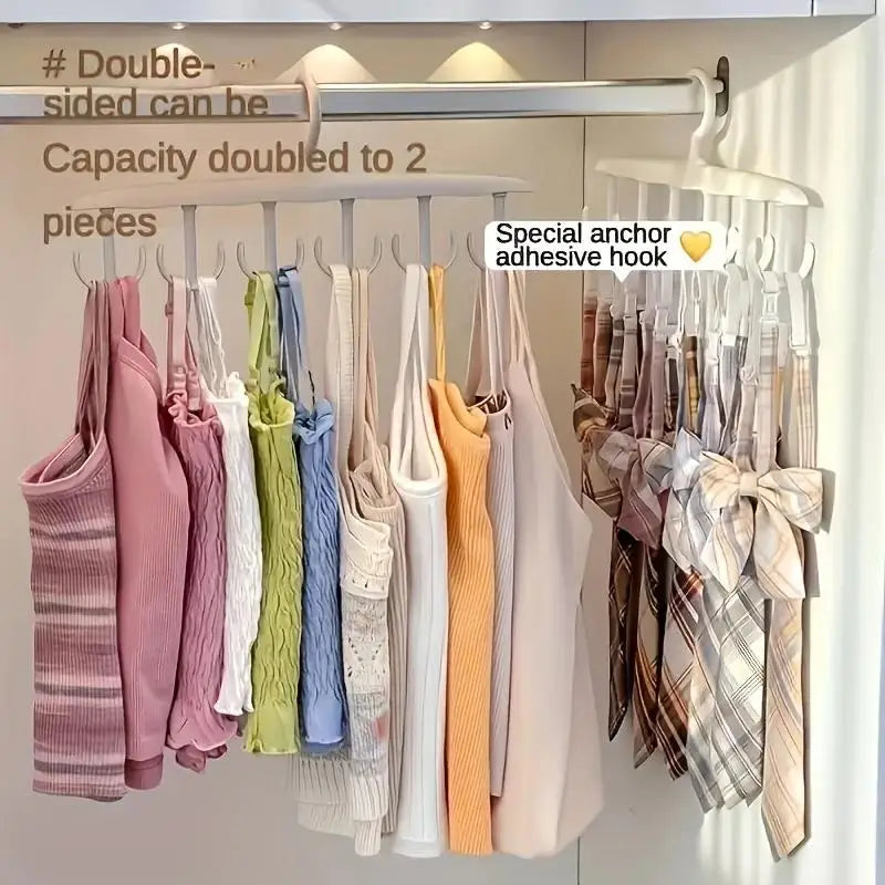 12-Hook Rotating Closet Hanger — Space-Saving Organizer for Ties, Belts, Underwear & Skirts